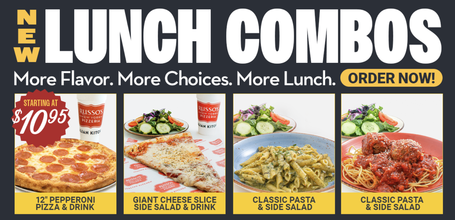 lunch combos at russo's