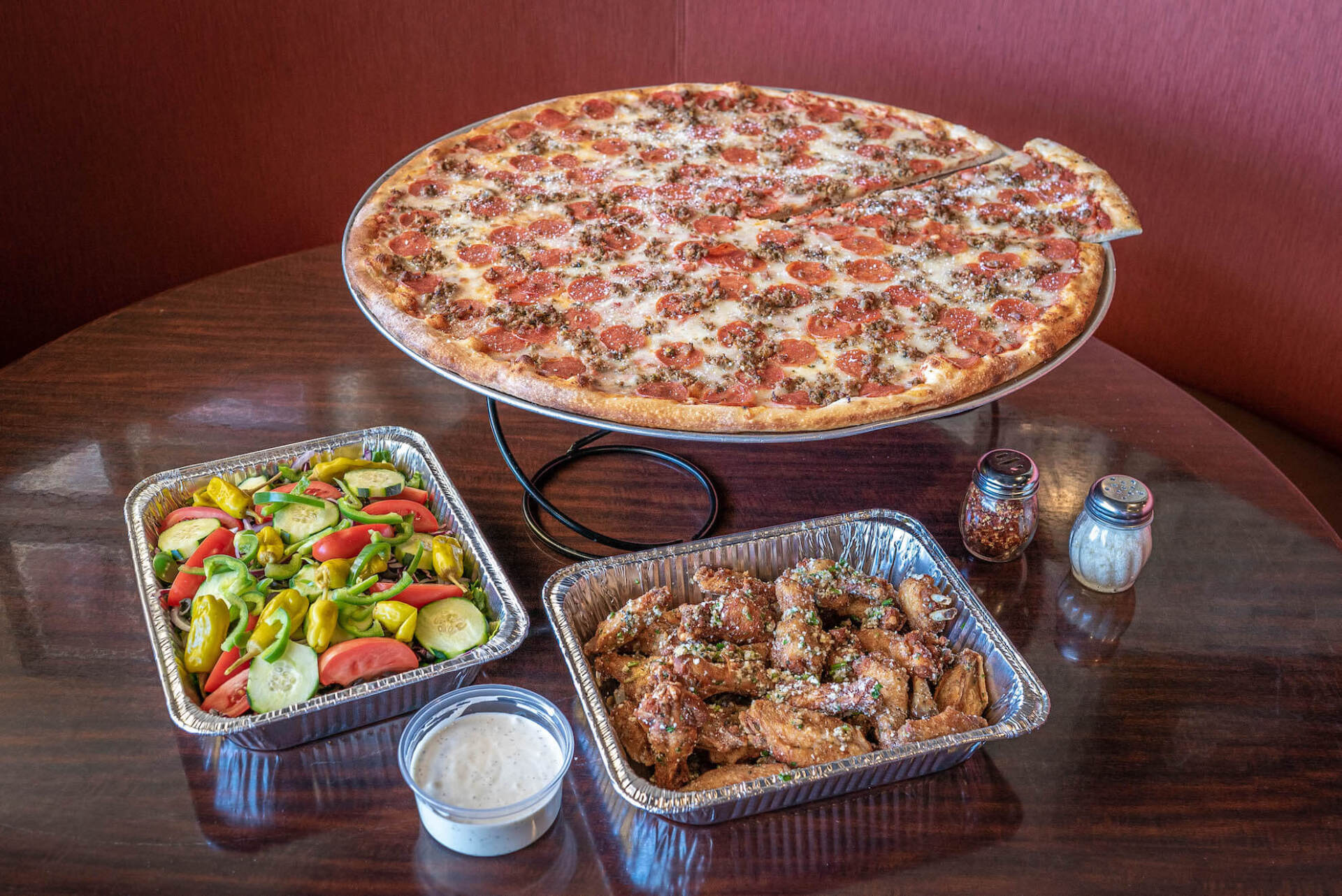 #4 Napoli | Party Pizza, Wings, & Salad (Serves 10-15)
