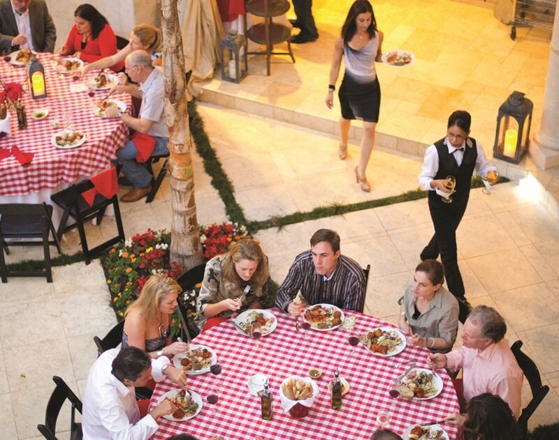 catering people eating