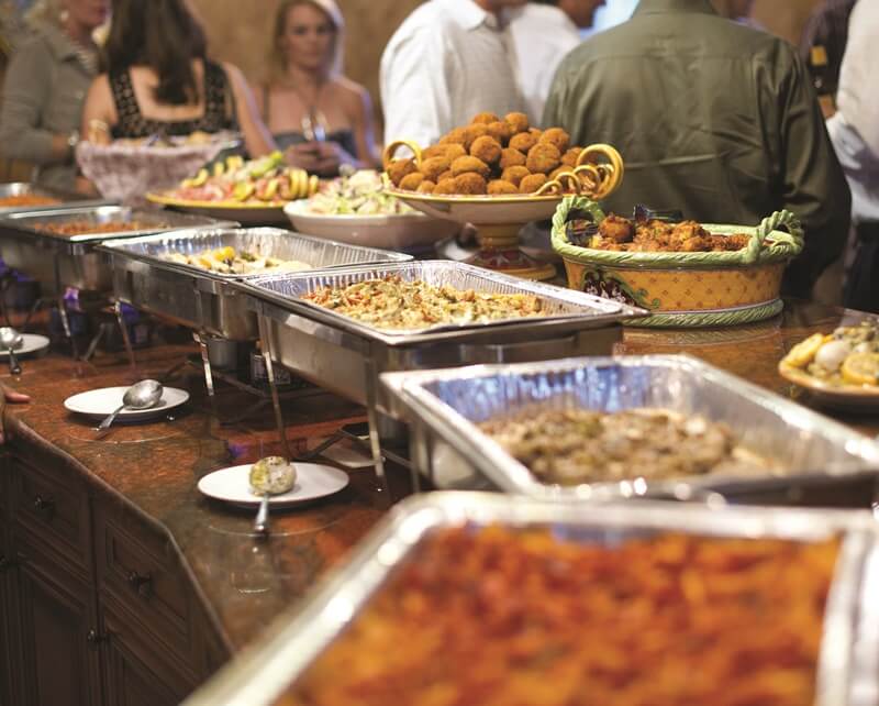 russo's catering buffet setup