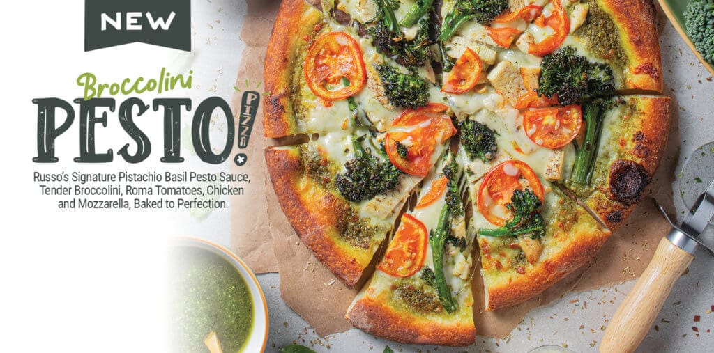 new broccolini pesto pizza